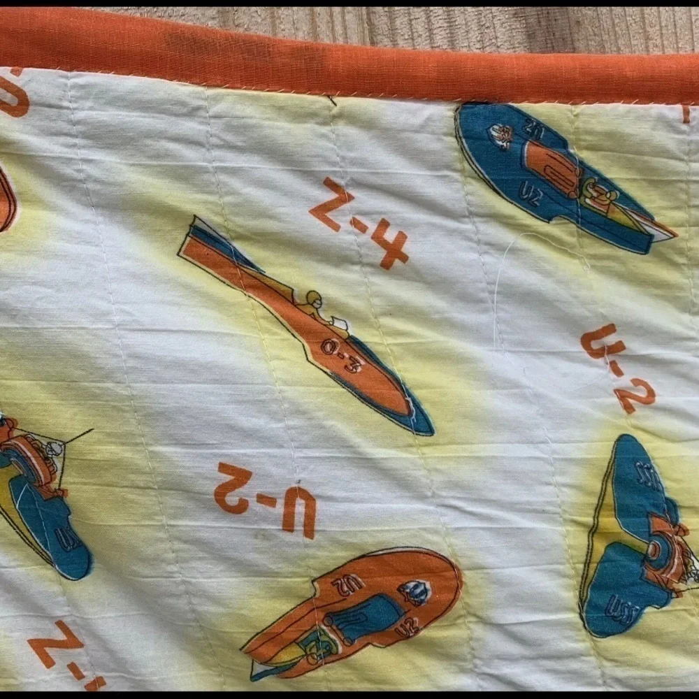 Handmade Vintage German Submarine Blanket Kids Z-4 U-2 Uboat Quilt